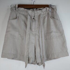 Lucy & Laurel Cream Linen Shorts Size S